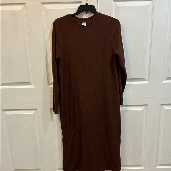 Time and Tru Rich Brown Long Sleeve Dress maternity - Picture 4 of 4